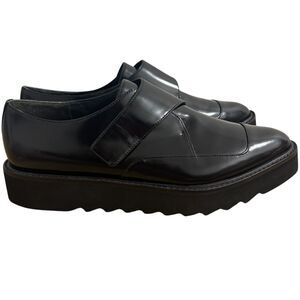 Vince Ames Women's Sz 9 EU 40 Leather Creeper Loafers Black Casual Designer EUC